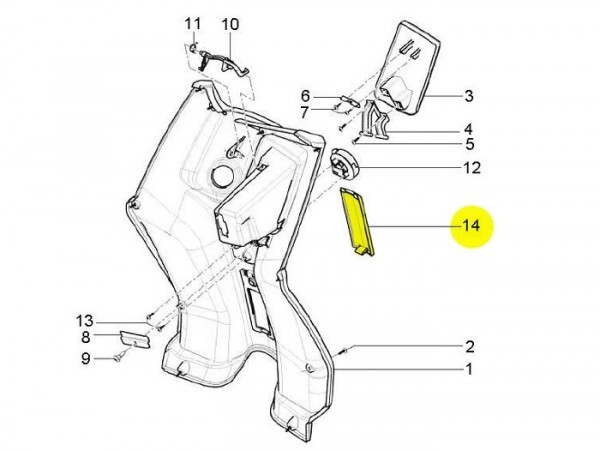 Inner Leg Shield Flap Piaggio