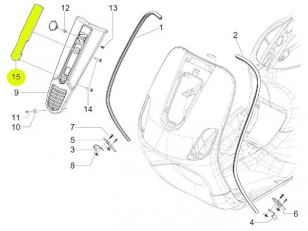 Horn Cover Insert Piaggio