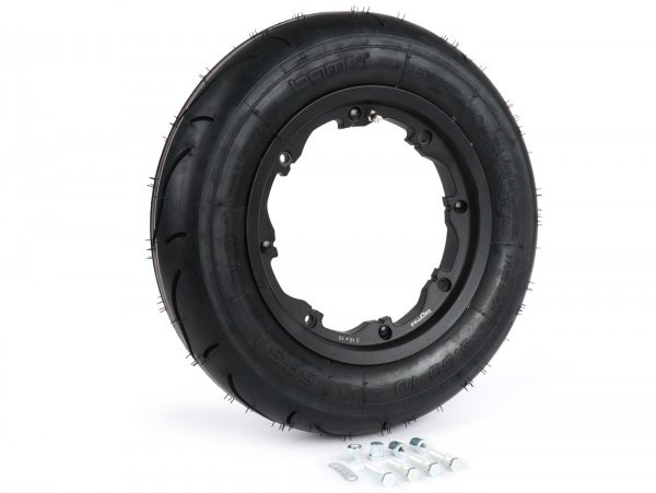 Wheel AssemblyBGM Sport, Tubeless, Lambretta 3.50  10 Inch Tl 59s (reinforced)  Wheel Assemblyrim 2.1010 Black