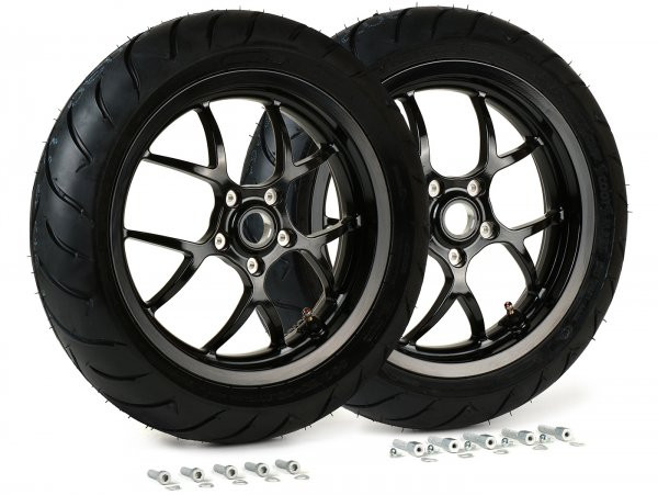 Complete Wheel Set (front+rear Incl. Mounting Kit) BGM Pro Sport 13 Inch  Black Glossy