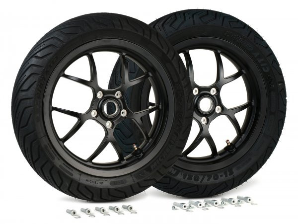 Complete Wheel Set (front+rear Incl. Mounting Kit) BGM Pro Sport 13 Inch  Matt Black