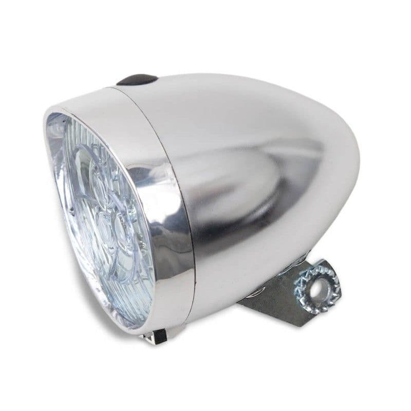 Koplamp Fiets Chroom Basic 3-Led (Oem)