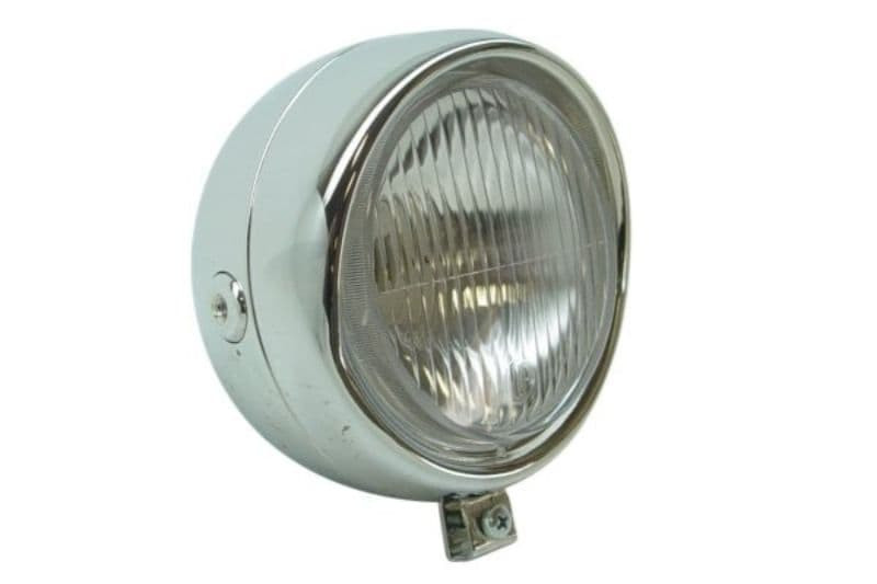 Koplamp Rond Retro Chroom 130Mm
