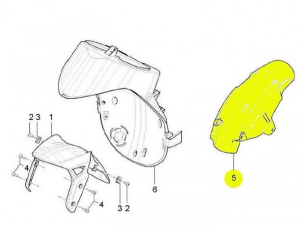 Rear Mudguard Piaggio