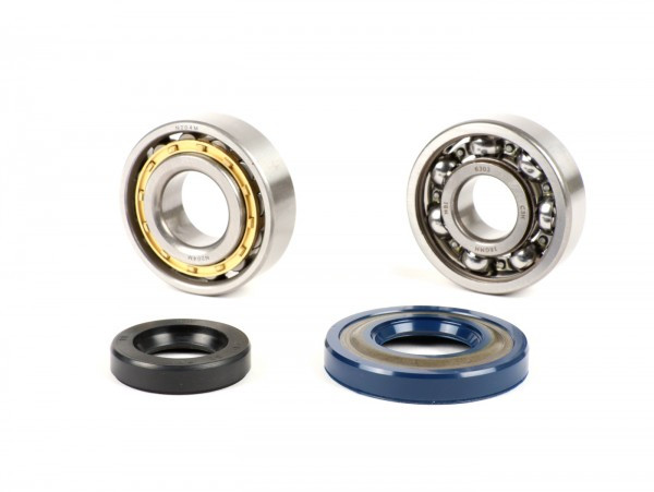 Bearing And Oil Seal Set For Crankshaft Piaggio  1x 6303 + 1x N204