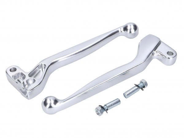 Clutch And Brake Lever Set Alu Anodized, Silver Color 101 Octane