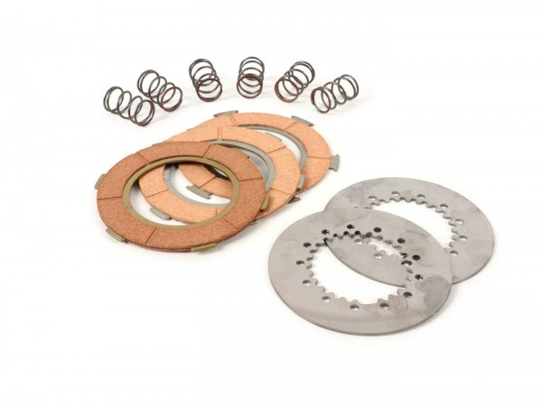 Clutch Friction Plate Set BGM Original Type 6 Springs (px80, Px125, Px150) 3 Plates Premium Quality (incl. Springs And Steel Plates)