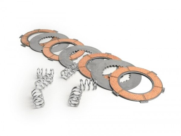 Clutch Friction Plate Set Malossi Mhr Vespa Type 6 Springs (px80, Px125, Px150) 4 Friction Plates (incl. Springs And Steel Plates)