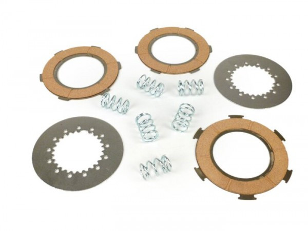 Clutch Friction Plate Set Malossi Sport Vespa Type 6 Springs (px80, Px125, Px150) 3 Friction Plates (incl. Springs And Steel Plates)
