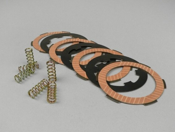 Clutch Friction Plate Set Newfren Carbon  Vespa Smallframe 4 Friction Plates Type Pk Xl2 (incl. Springs And Steel Plates)