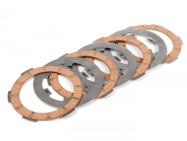 Clutch Friction Plate Set Incl. Steel Plates Fabbri Racing Fb24 (cork Pads + Steel Discs)  4 Friction Plates