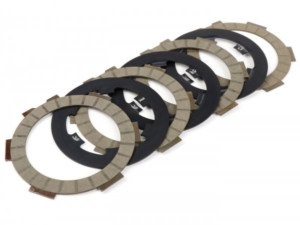 Clutch Friction Plate Set Incl. Steel Plates Fabbri Racing Circuit (carbon Pads + Steel Discs)  4 Friction Plates