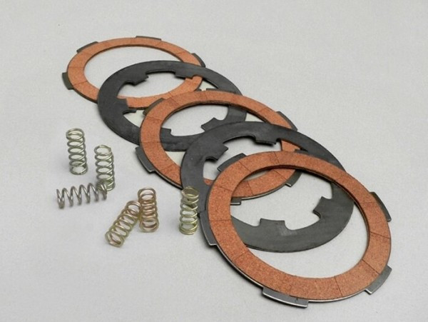 Clutch Friction Plate Set Vespa Smallframe 3 Friction Plates Type Pk Xl2 (incl. Springs And Steel Plates)