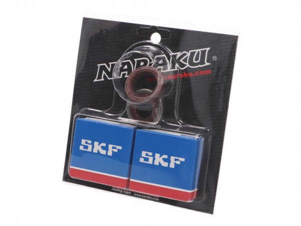 Crankshaft Bearing Set Naraku Skf C3 Metal Cage For Minarelli Am