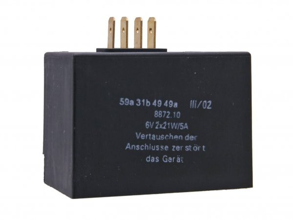 Charge Controller / Flasher Relay 6v 2x21w, 5a 101 Octane For Simson Sr50