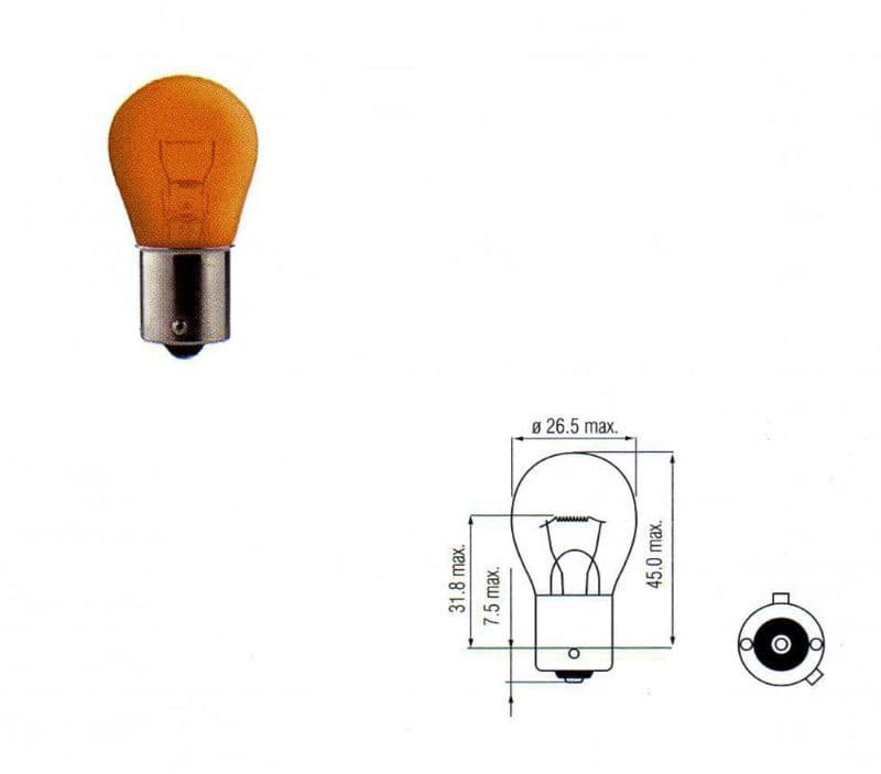 Lamp Bosma 12V - 21W Bau15S | Oranje