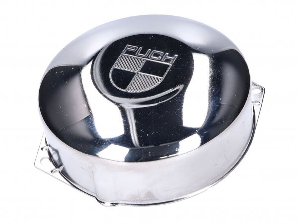 Engine Ignition Cover / Alternator Cover Chromed W/ Puch Logo 101 Octane For Puch Maxi