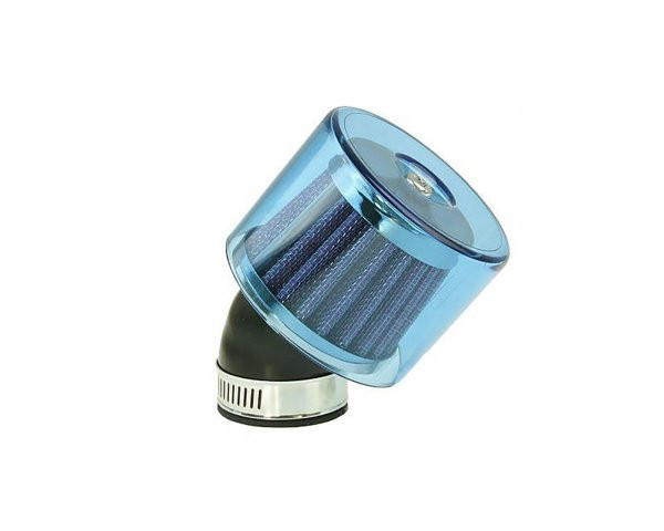 Air Filter Airsystem 101 Octane Metal Gauze Filter 35mm 45° Carburetor Connection Blue Shield