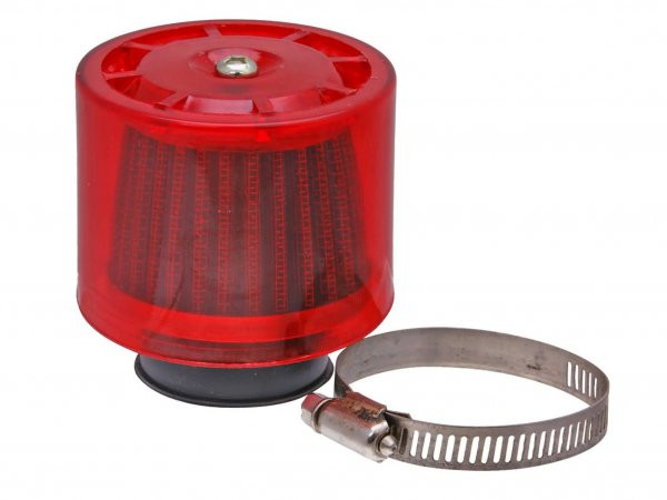 Air Filter Airsystem 101 Octane Metal Gauze Filter 38mm Straight Version Red Shield
