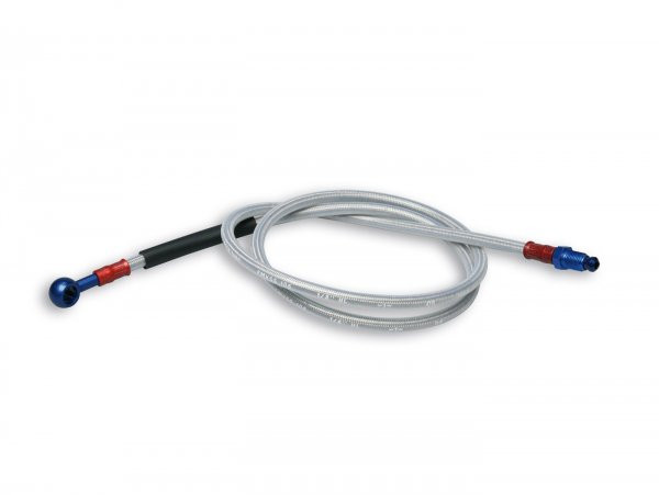 Brake Hose, Front, For Genuine Brake Caliper Malossi Hose (stainless Steel), Fitting: Aluminium (blue) Piaggio Zip Sp