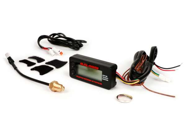 Rev Counter  Temperature Gauge Operating Hours Malossi Universal (69mm X 32mm X 16mm)