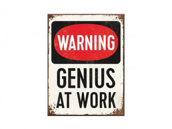 Magnet Nostalgic Art "genius At Work"  6x8cm