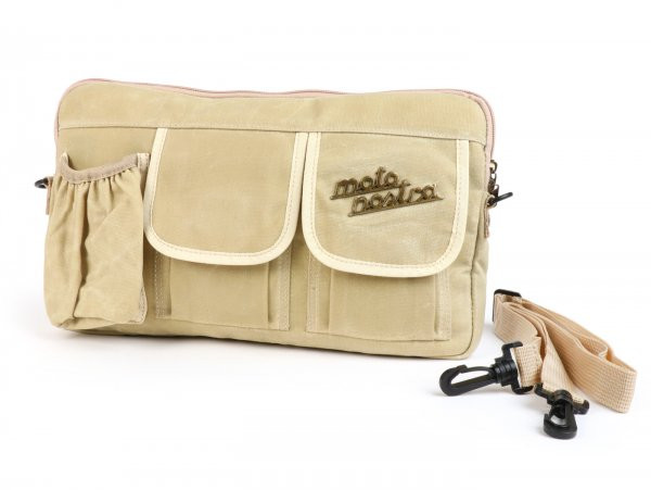 Bag For Luggage Compartment Flap (incl. Cup Holder) Moto Nostra Classic 'waxed Canvas'  Beige