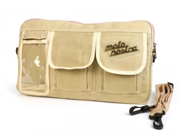 Bag For Luggage Compartment Flap (incl. Mobile Phone Case (up To 6.2 Inch, E.g. Iphone 11)) Moto Nostra Classic 'waxed Canvas'  Beige