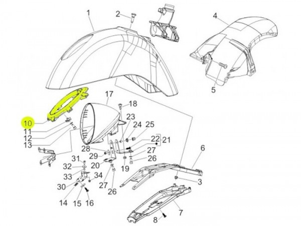 Headlight Mounting Ring Set Piaggio