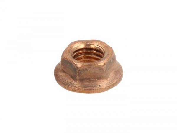 Nut With Flange Din 6923- M7 X 1.00  Copper