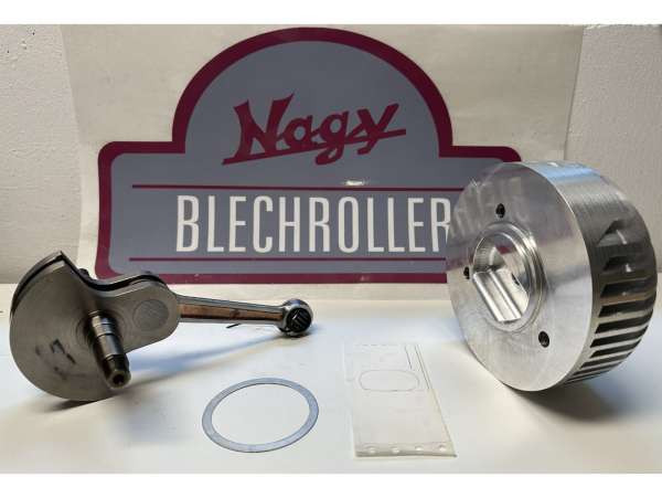 Tuning Set Incl. Crankshaft Kingwelle And Cnc Cylinderhead Nagy Blechroller 135 Ccm, Wideframe/faro Basso 1948-1952, Ø=56,5mm, Stroke=54mm