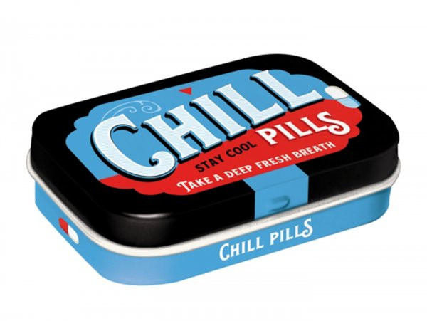 Pillbox Nostalgic Art "chill Pills"  4x6x2cm