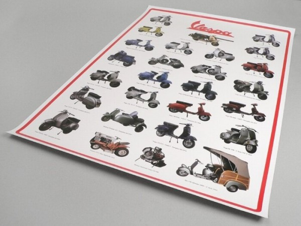Poster Vespa Series 2 Model Overview  900mm X 600mm