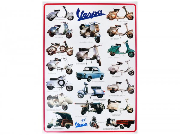Poster Vespa 50° Model Overview  900mm X 600mm