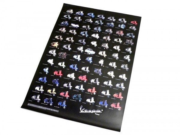 Poster Vespa Various Vespa Types  970mm X 680mm