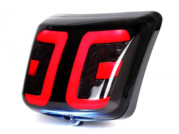 Tail Light Tinted, Bezel Glossy Black Power 1