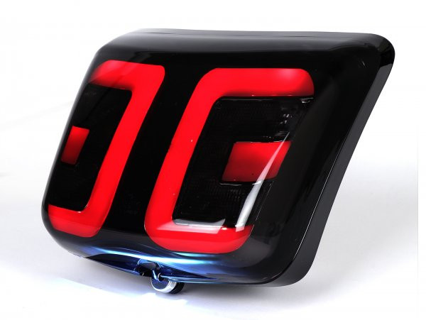 Tail Light Tinted, Bezel Glossy Black Power 1
