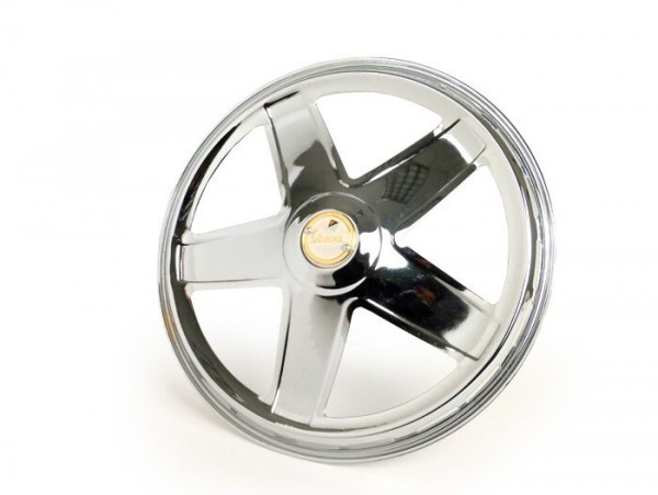 Radkappe Piaggio, Ferrarina, 5speichen, Vespa Emblem, 50er Jahre  Chroom
