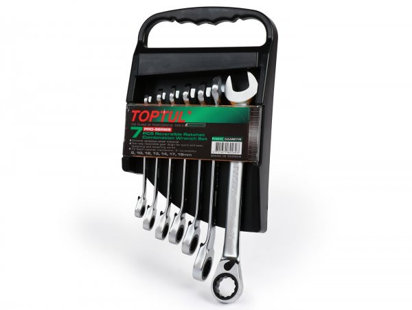 Ratchet Combination Spanner Set Toptul With Reversing Function  7 Pieces