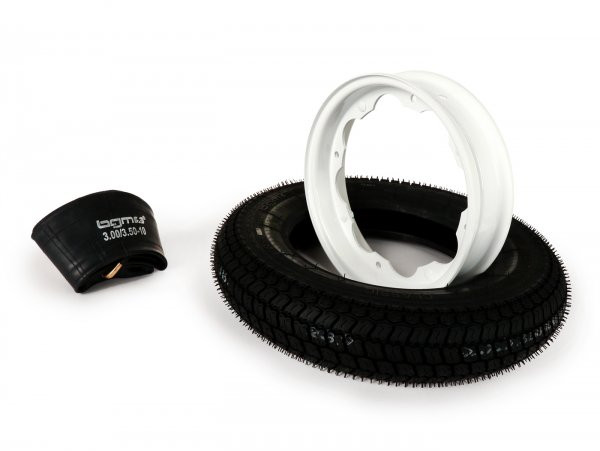 Wheel BGM Classic, Lambretta 3.50  10 Inch Tt 59p (reinforced)  Wheel Rim 2.1510 White