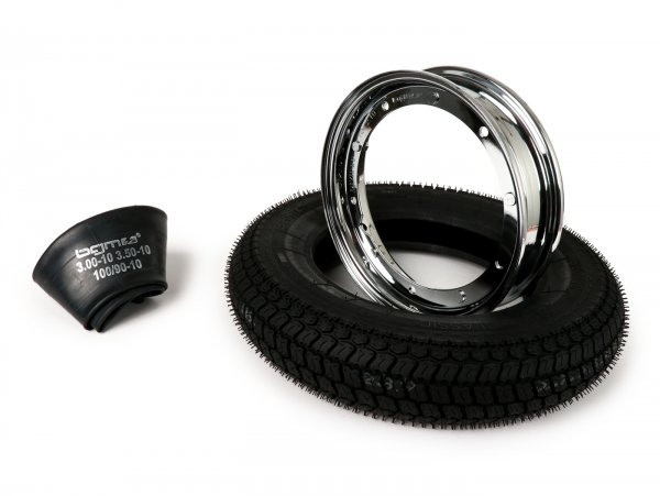 Wheel BGM Classic, Vespa 3.50  10 Inch Tt 59p (reinforced)  Wheel Rim 2.1010 Chrome