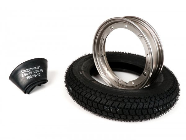 Wheel BGM Classic, Vespa 3.50  10 Inch Tt 59p (reinforced)  Wheel Rim 2.1010 Stainless Steel
