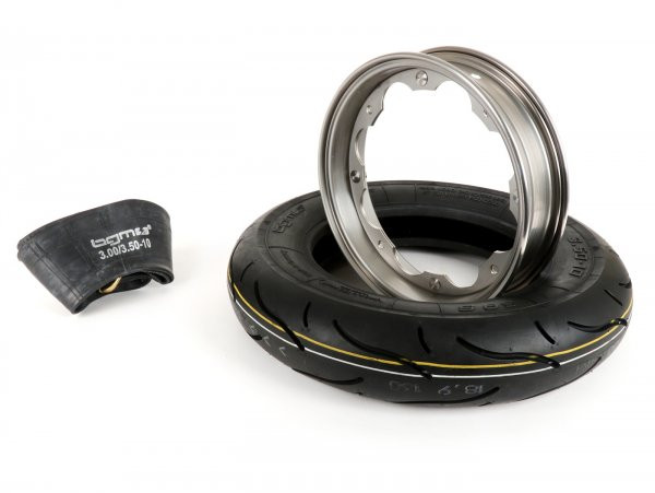 Wheel BGM Sport, Lambretta 3.50  10 Inch Tt 59s (reinforced)  Wheel Rim 2.1510 Stainless Steel