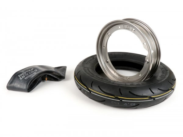 Wheel BGM Sport, Vespa 3.50  10 Inch Tt 59s (reinforced)  Wheel Rim 2.1010 Stainless Steel
