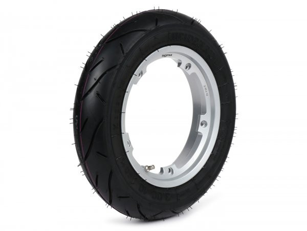 Wheel Assembly (tyre Mounted On Rim Ready To Drive) Heidenau K80sr, Tubeless, Vespa Smallframe V50, Pv, Et3, Pk 3.00  10 Inch Tl 50m (reinforced)  Wheel Assemblyrim BGM Pro 2.1010 Aluminium  Silver