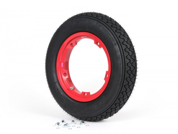 Wheel Assembly (tyre Mounted On Rim Ready To Drive) Michelin S83, Tubeless, Vespa 3.50  10 Inch Tl 59j (reinforced)  Wheel Assemblyrim BGM Pro 2.1010 Aluminium 2.1010 Red