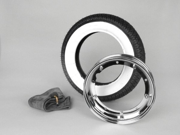 Wheel Vespa Sava/mitas B14 White Wall 3.50  10 Inch Tt 51j  Wheel Rim 2.1010 Chrome