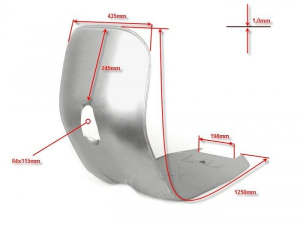 Reparaturbodenblech + Beenschild Oem Kwaliteit (vespa (piaggio))