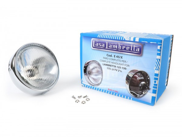 Koplamp Compleet Incl. Zierring En Birnenfassung Casa Lambretta Lambretta Li Serie 2  Type Cev