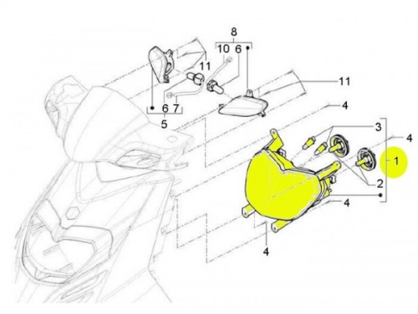 Headlight Piaggio